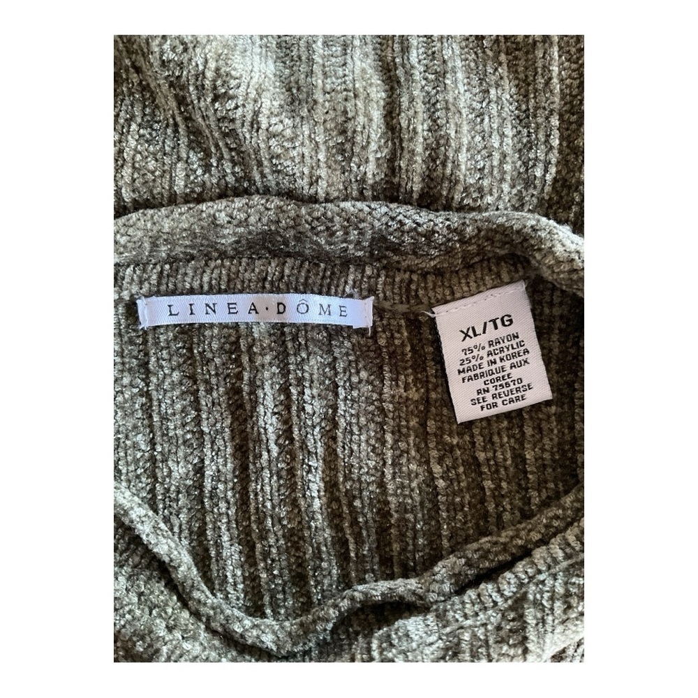 Linea Dome XL Olive Green Chenille Sweater Soft Ribbed Long Sleeve Tunic - Picture 5 of 5